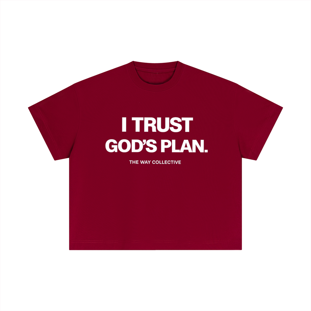 I Trust In God Boxy Tee (Red)