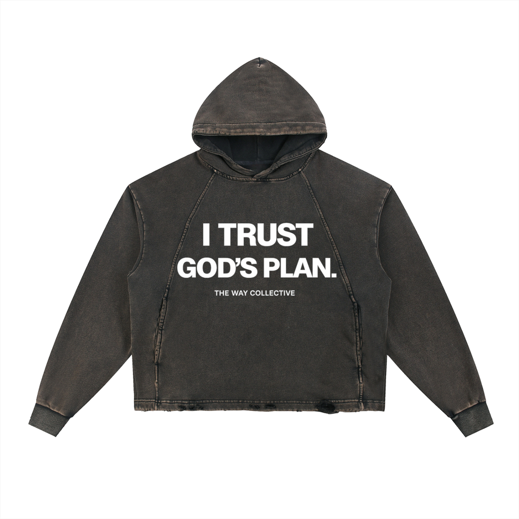 Vintage Washed Frayed-Hem Hoodie