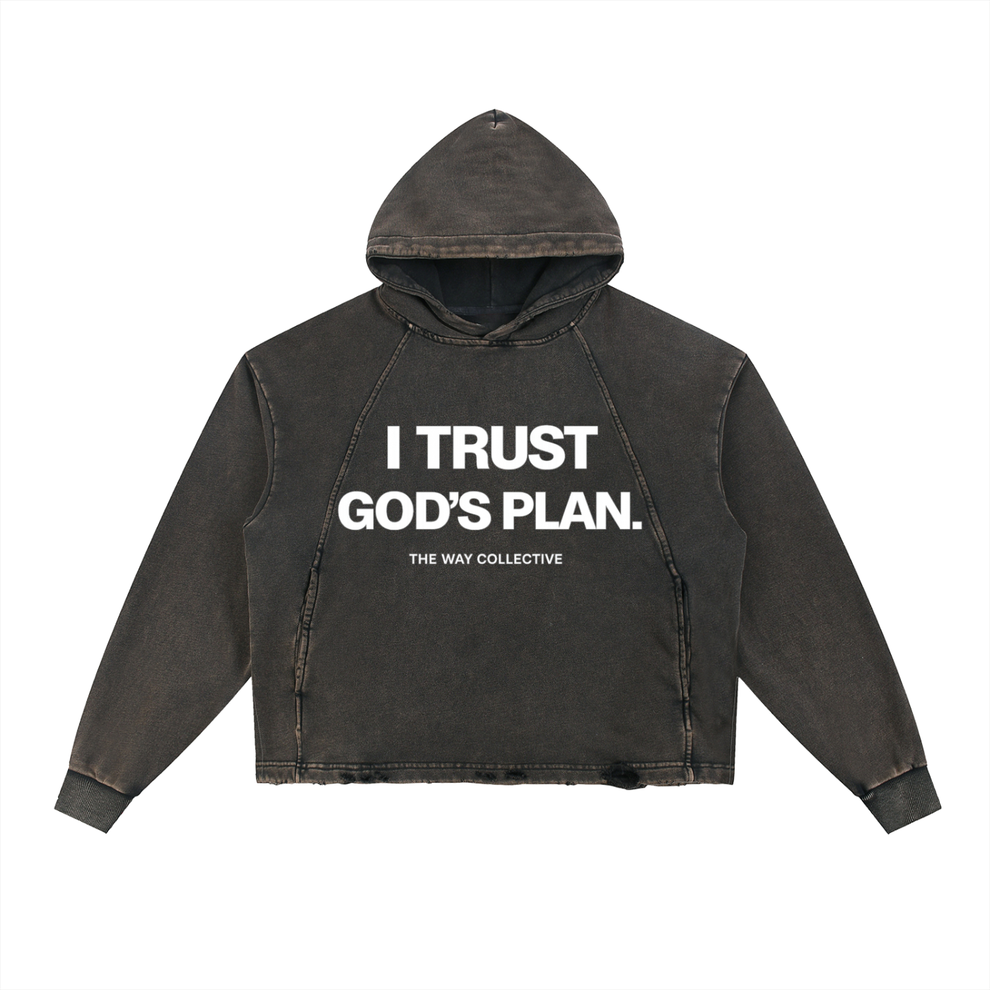 Vintage Washed Frayed-Hem Hoodie